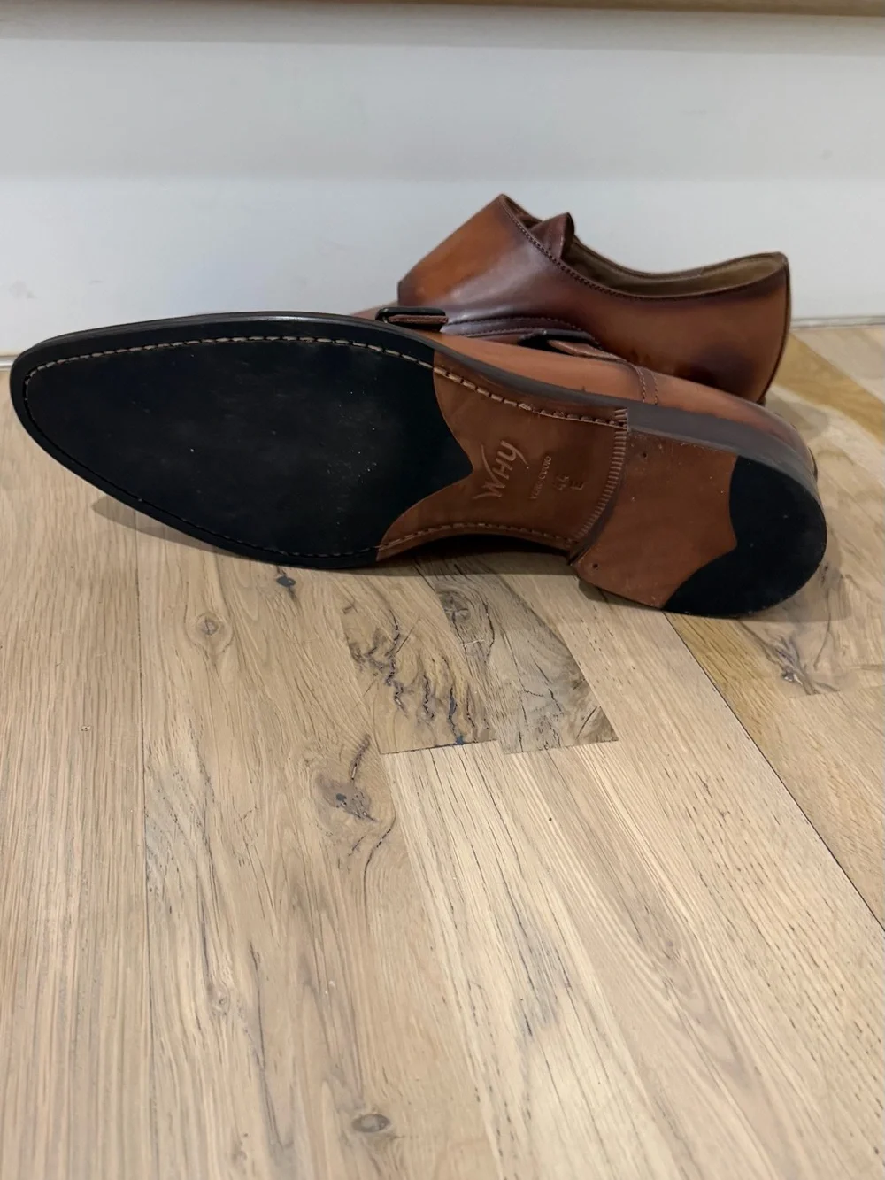 Vero Cuoio Tan Brown Double Monk Strap Leather Shoes